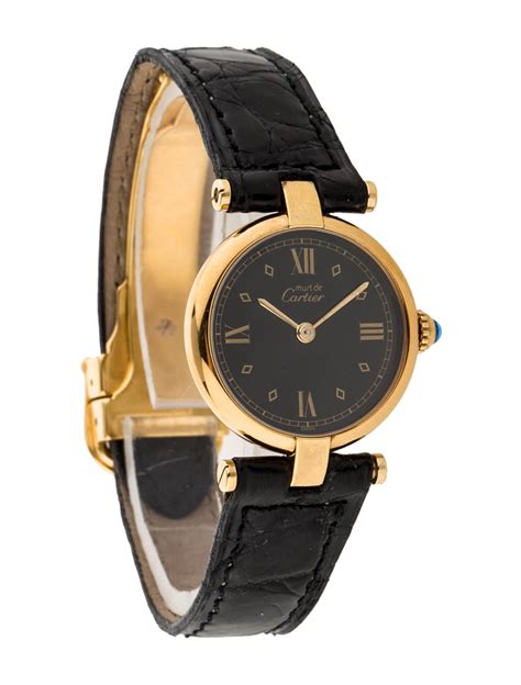 cartier watch men round|vintage cartier watch round face.